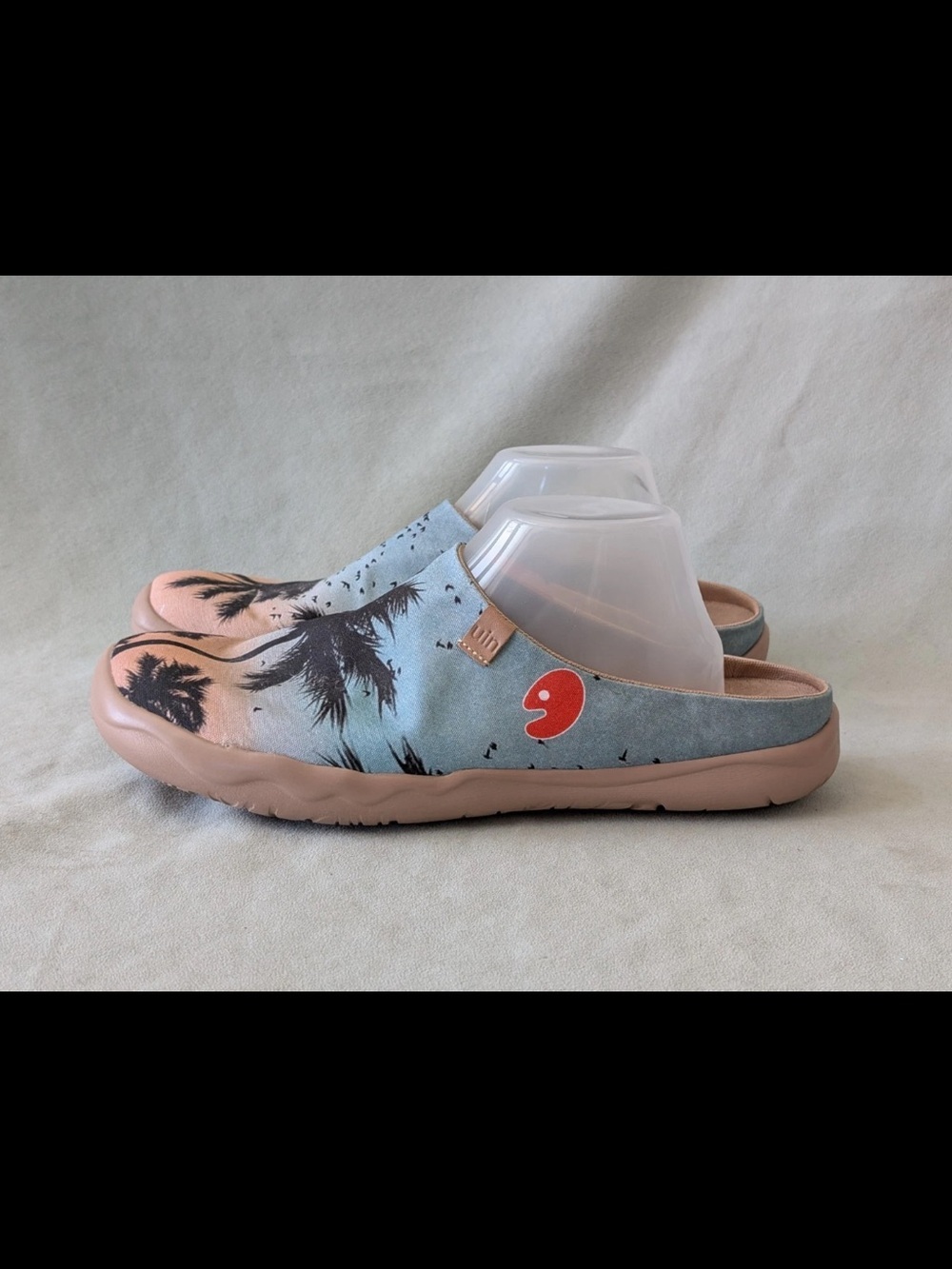 UIN Men's 11.5 Toledo Mules Palm Tree Tropical Sunset Travel Shoes Limited Print